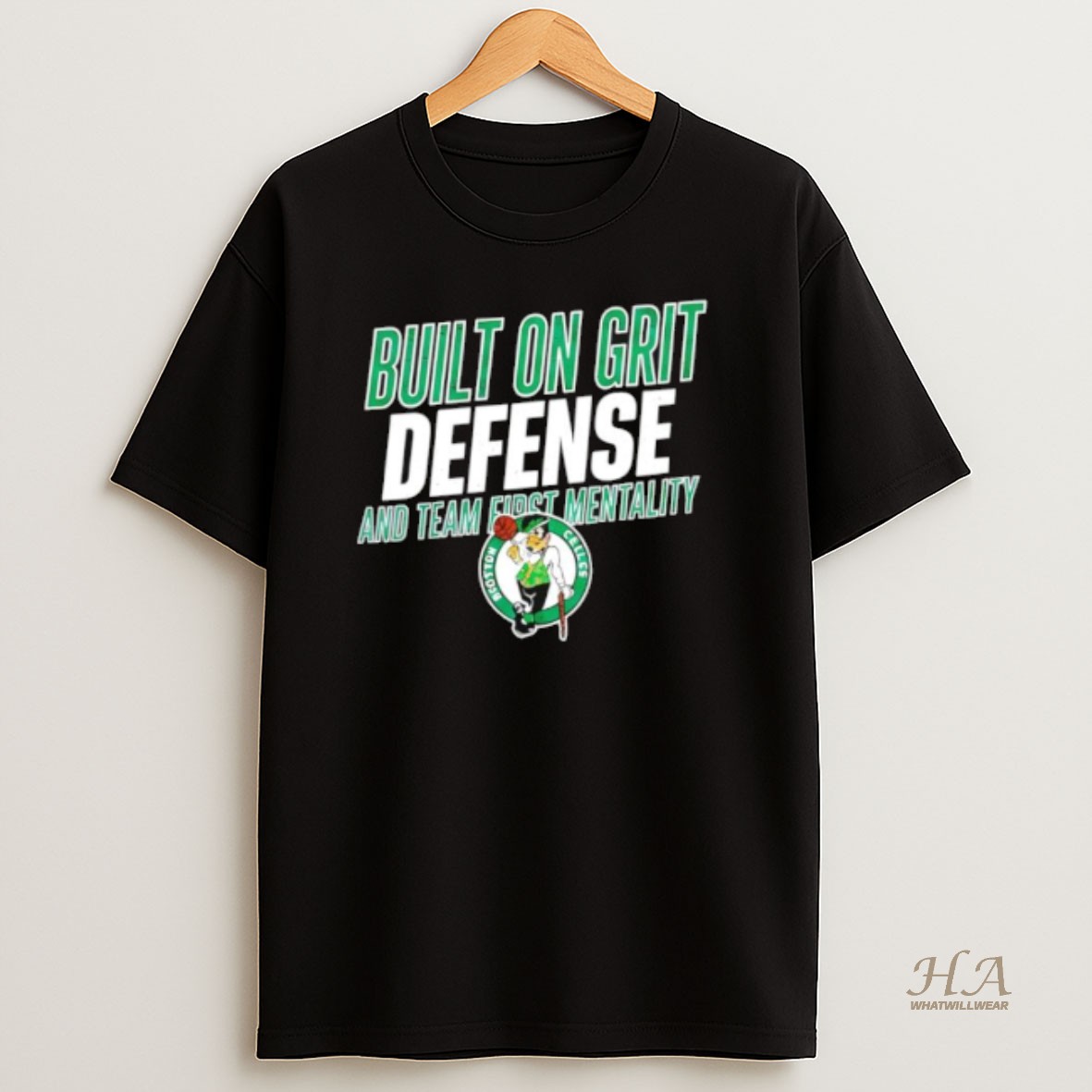 Official Boston Celtics Built On Grit Defense And Team First Mentality T Shirt