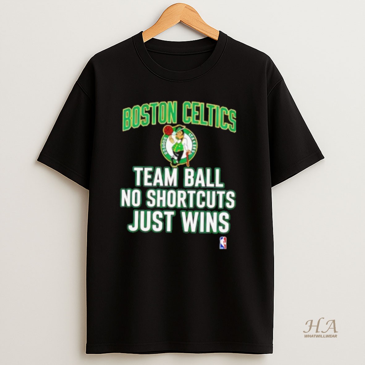 Official Boston Celtics Team Ball No Shortcuts Just Wins T Shirt