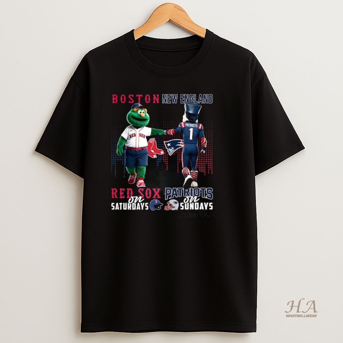 Official Boston Red Sox On Saturdays Vs New England Patriots On Sundays Mascot Shirt