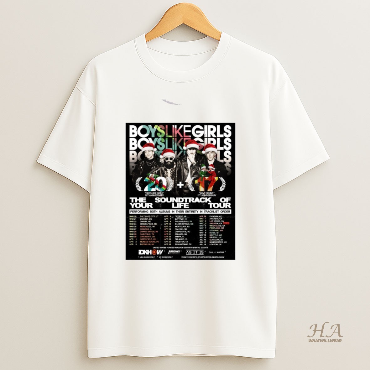 Official Boys Like Girls The Soundtrack Of Your Life 2026 Tour T Shirt