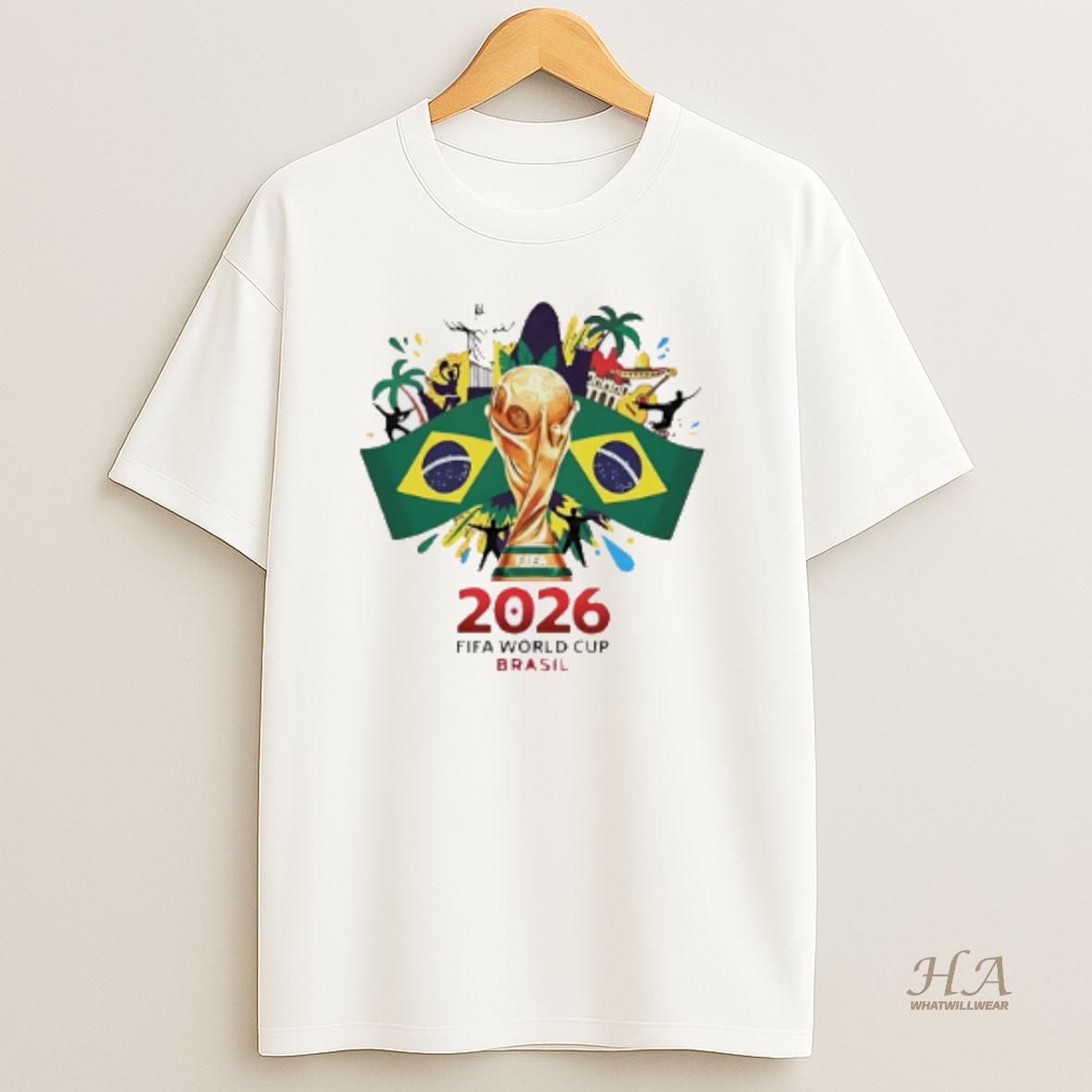 Official Brazil Fifa World Cup 2026 Trophy Graphic T Shirt