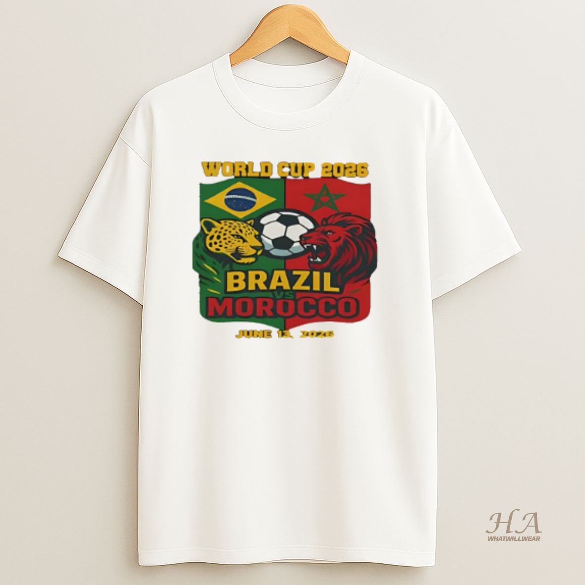 Official Brazil Vs Morocco World Cup 2026 T Shirt