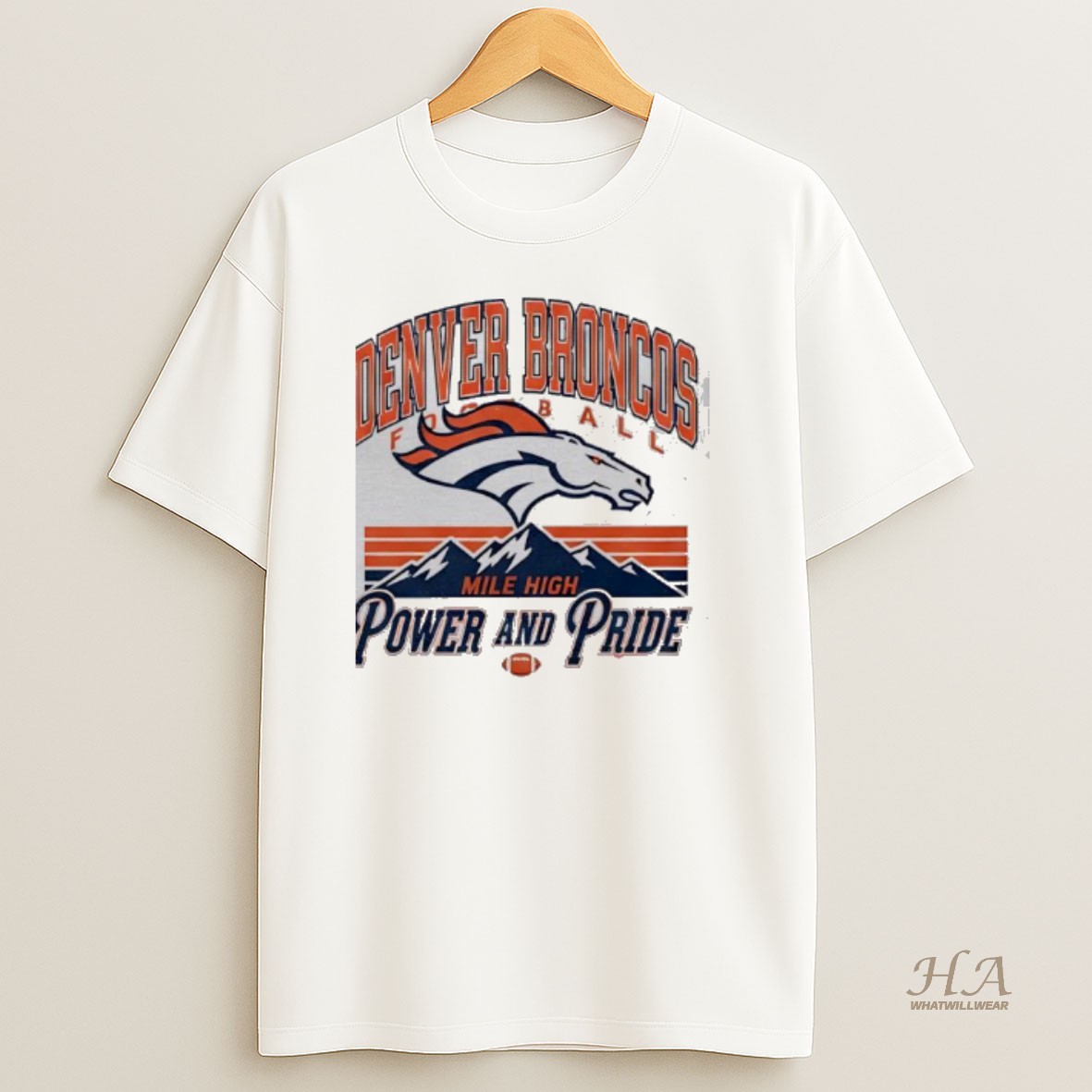 Official Broncos Football Mile High Power And Pride T Shirt