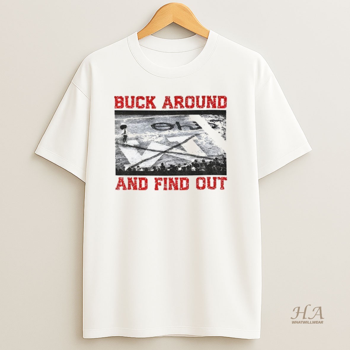 Official Brutus Ohio State Buckeyes Beat Michigan X End Zone Buck Around And Find Out Shirt
