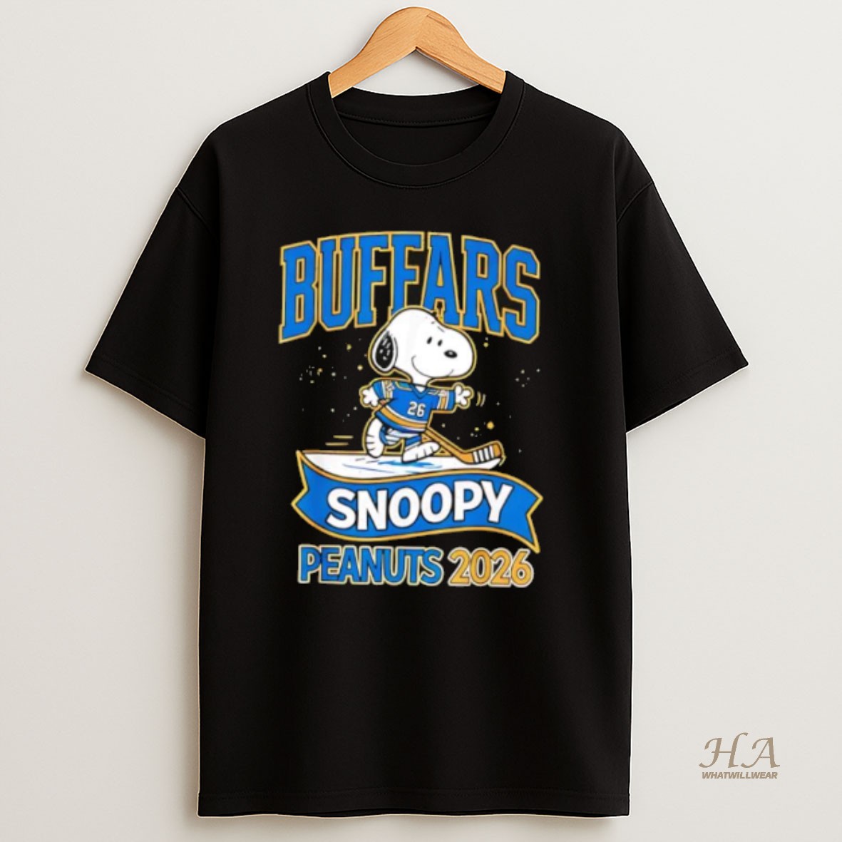 Official Buffalo Sabres Snoopy Peanuts 2026 T Shirt