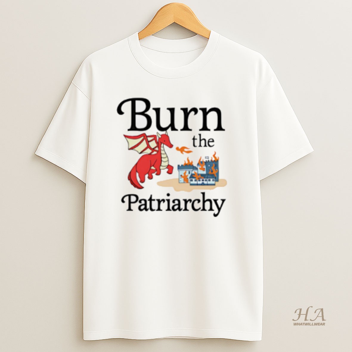 Official Burn The Patriarchy Fire Breathing Dinosaurs T Shirt