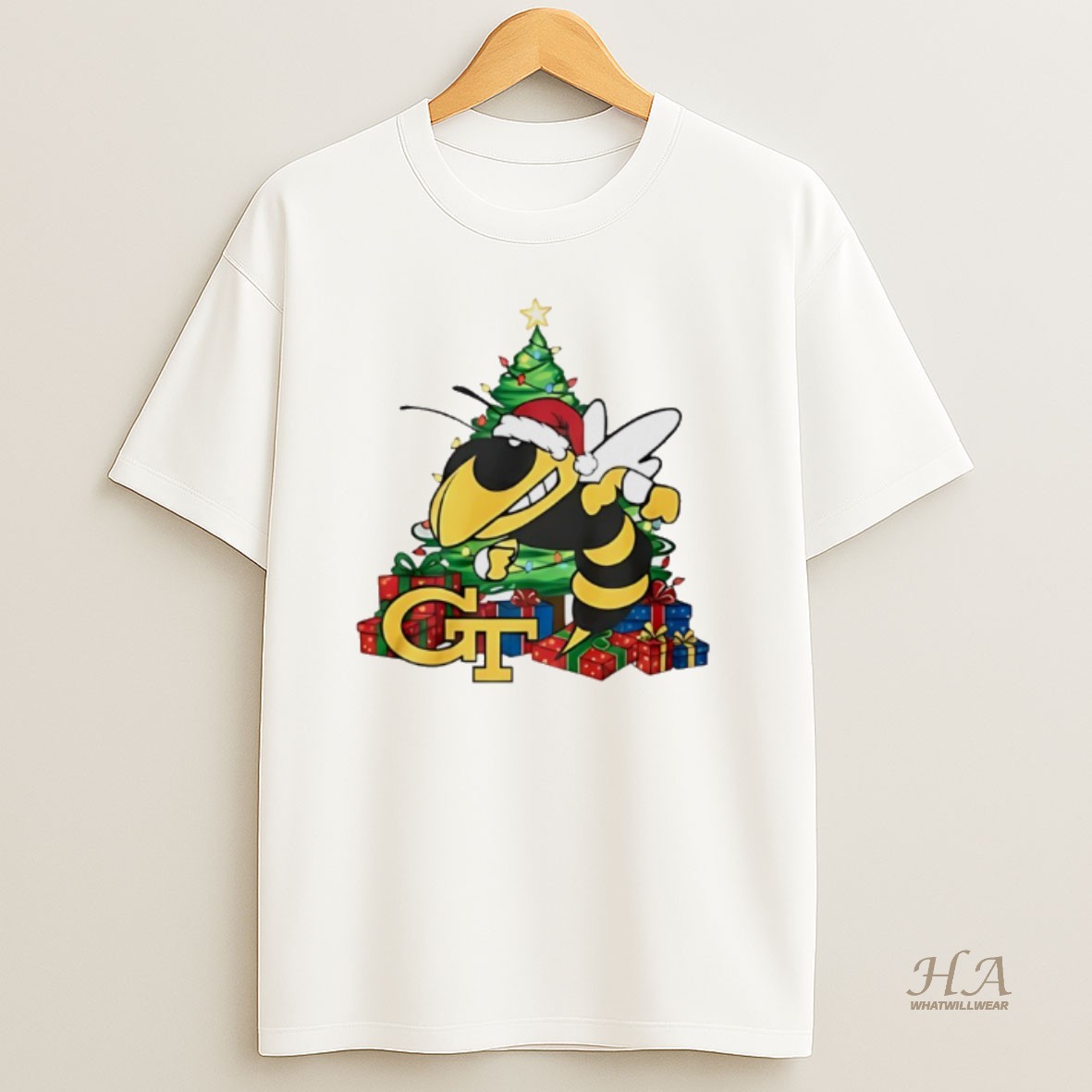 Official Buzz Georgia Tech Yellow Jackets Santa Hat Merry Christmas Shirt