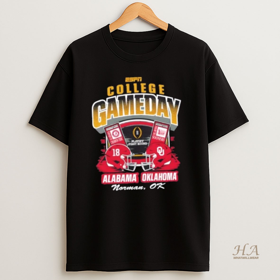 Official Cfp 25 26 Alabama Vs Oklahoma Norman Ok 1st Round Ticket T Shirt