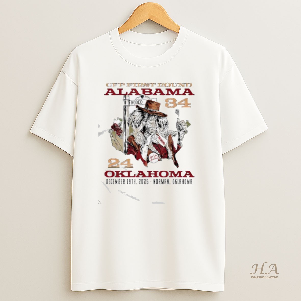 Official Cfp First Round Alabama Oklahoma December 19th 2025 Norman Oklahoma T Shirt