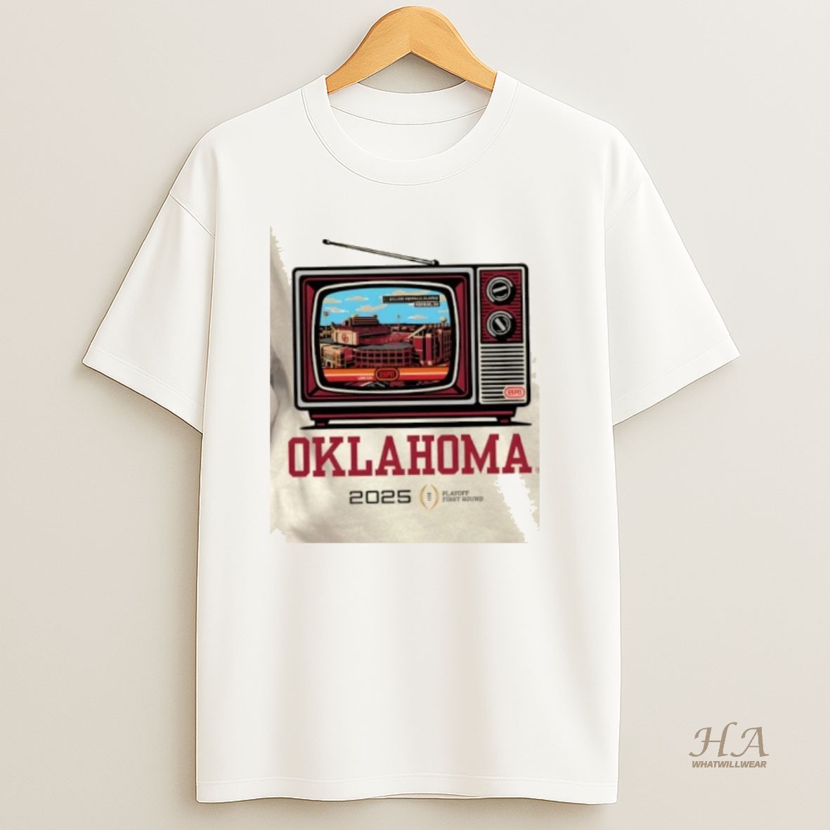 Official Cfp Playoff First Round 25 26 Oklahoma Tv Stadium T Shirt