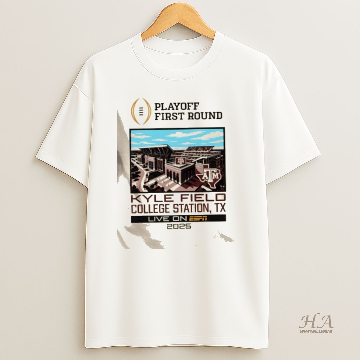 Official Cfp Playoff First Round 25 26 Texas Am 1st Round Live From Kyle Field T Shirt