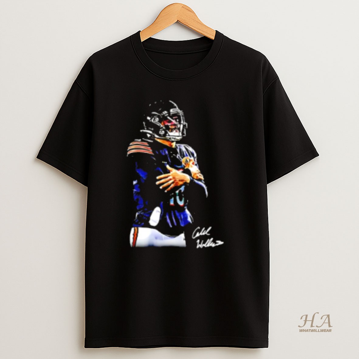 Official Caleb Williams Chicago Bears Ice Man Signature Graphic T Shirt