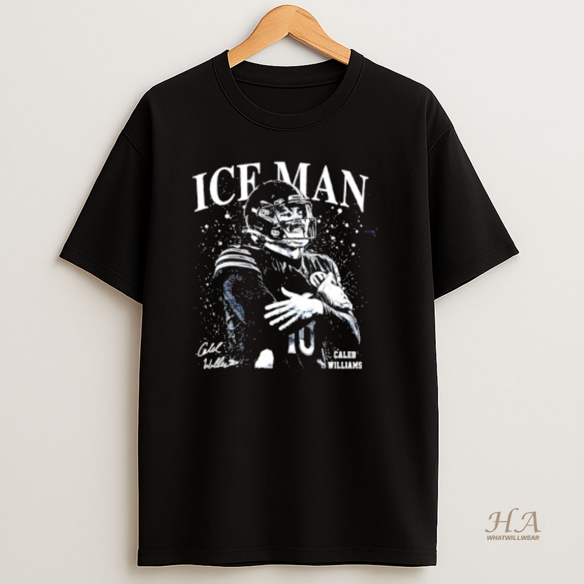 Official Caleb Williams Ice Man Chicago Bears Signature Retro T Shirt