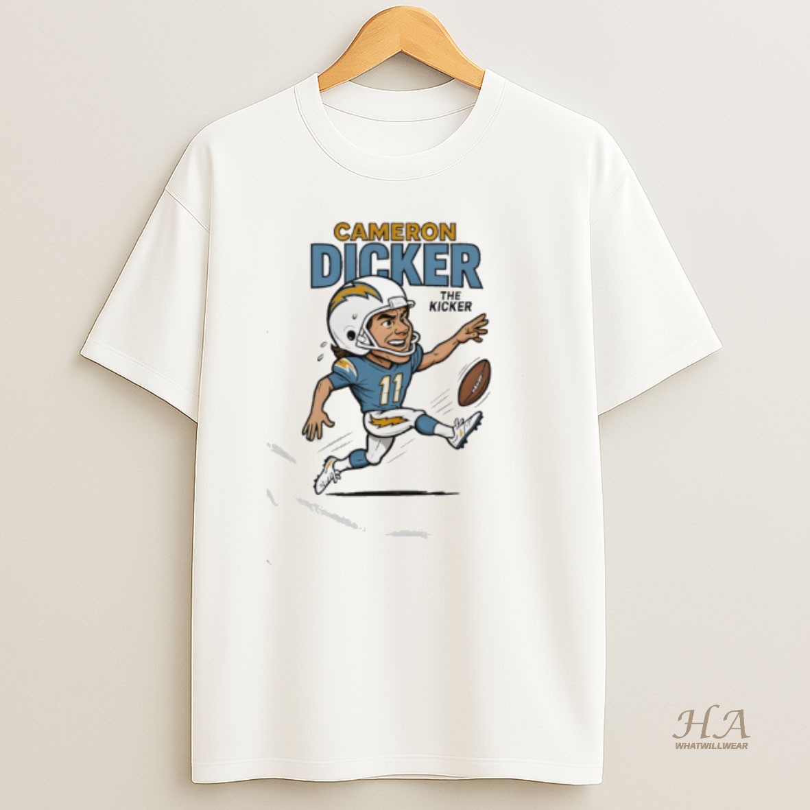 Official Cameron Dicker The Kicker Vintage Retro Caricature T Shirt