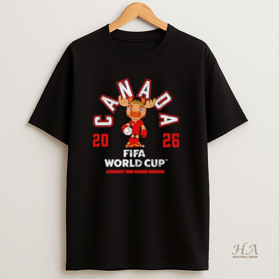 Official Canada 2026 Fifa World Cup A Moment That Erases Borders Mascot T Shirt