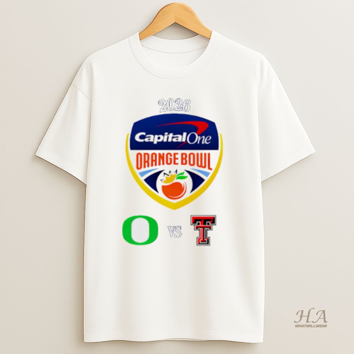 Official Capital One Orange Bowl 2026 Oregon Vs Texas Tech T Shirt