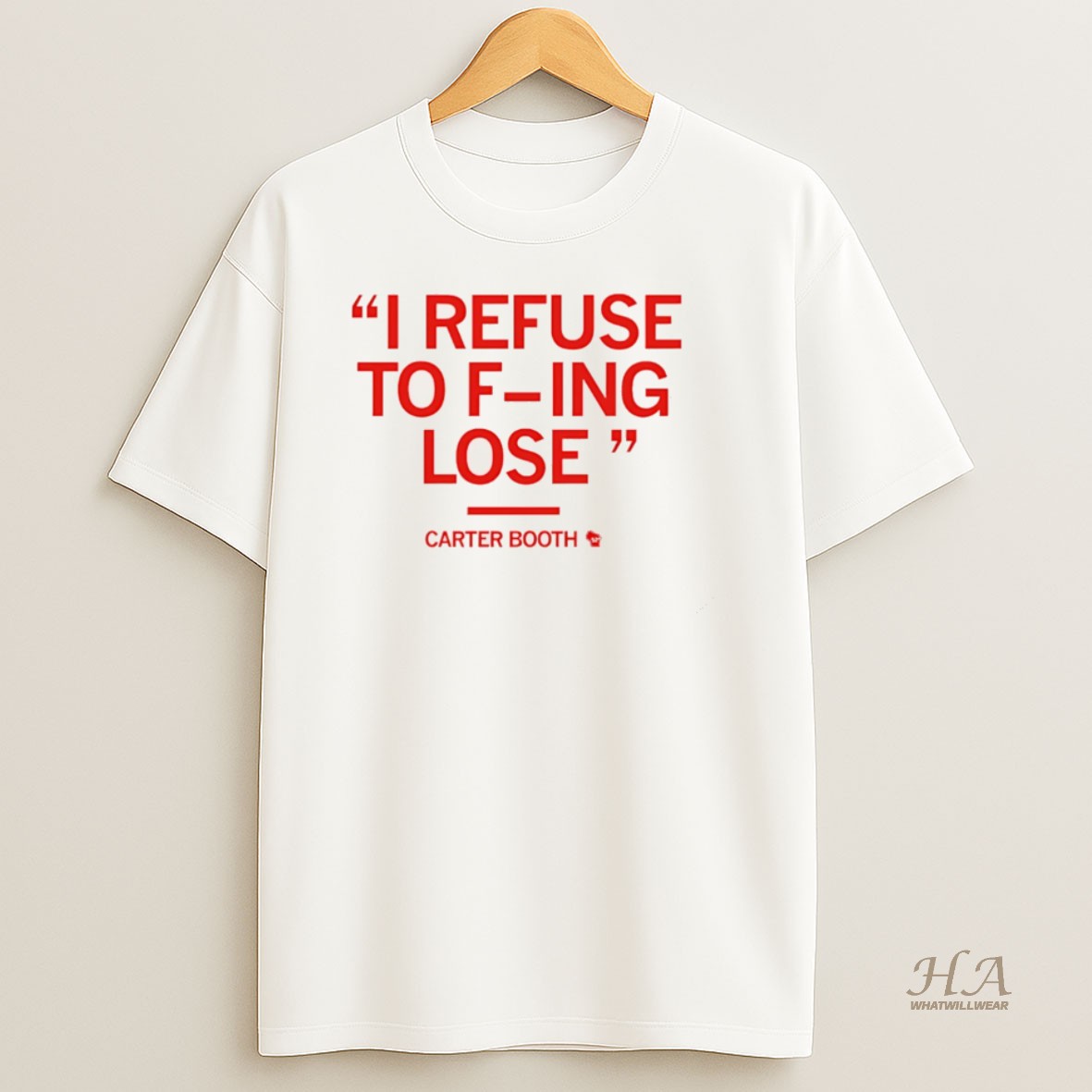 Official Carter Booth Wisconsin Badgers I Refuse To F Ing Lose Christmas T Shirt