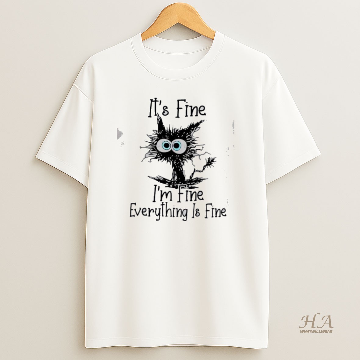 Official Cat Its Fine Im Fine Everythings Fine T Shirt