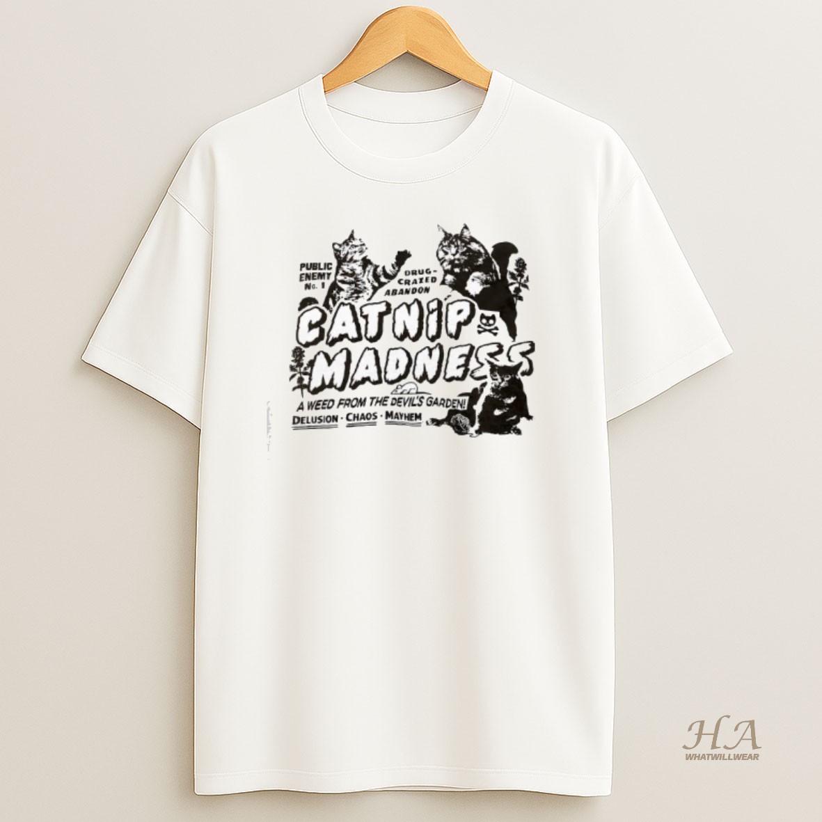 Official Catnip Madness Public Enemy No 1 Drug Crazed Abandon T Shirt