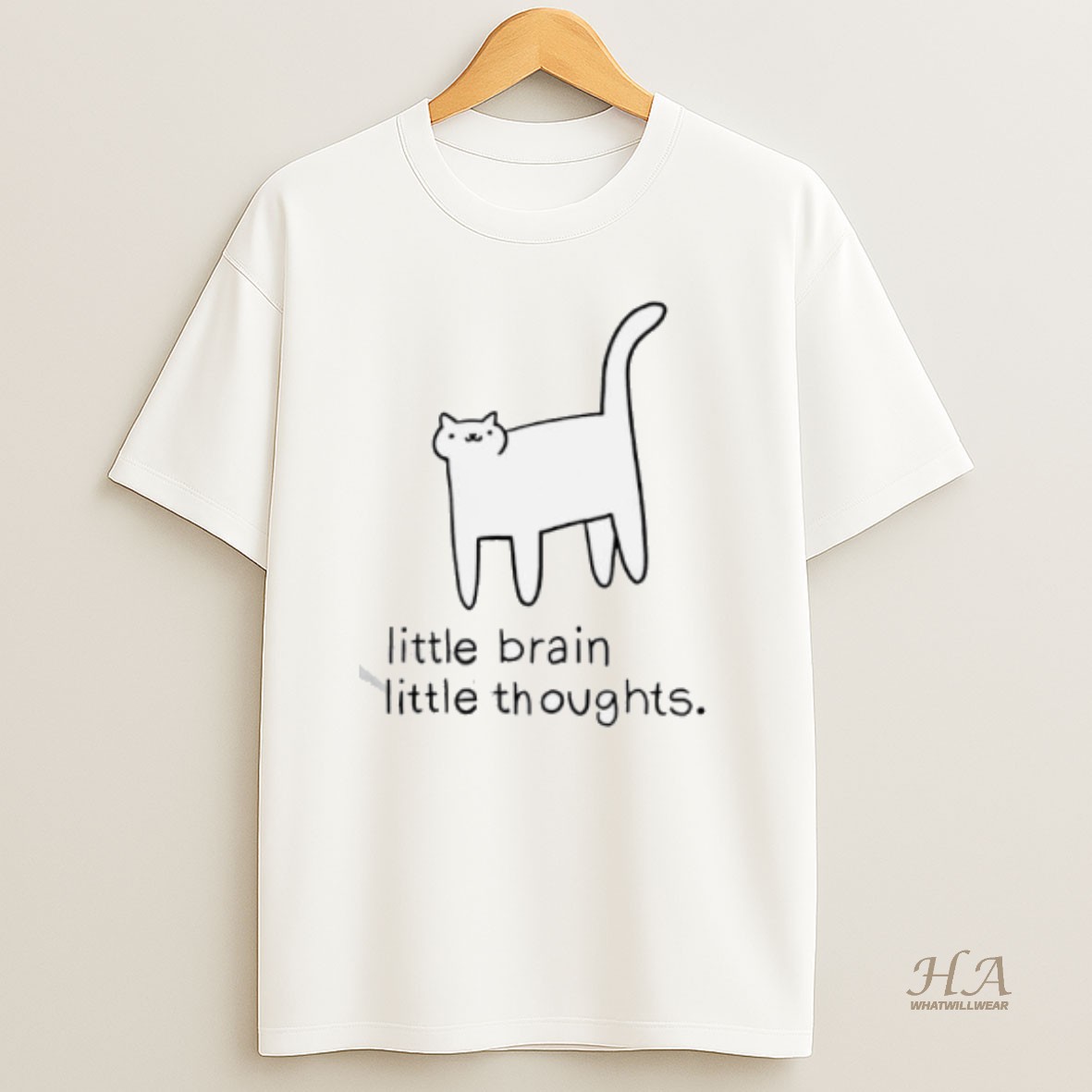 Official Cats Little Brain Little Thoughts Graphic T Shirt