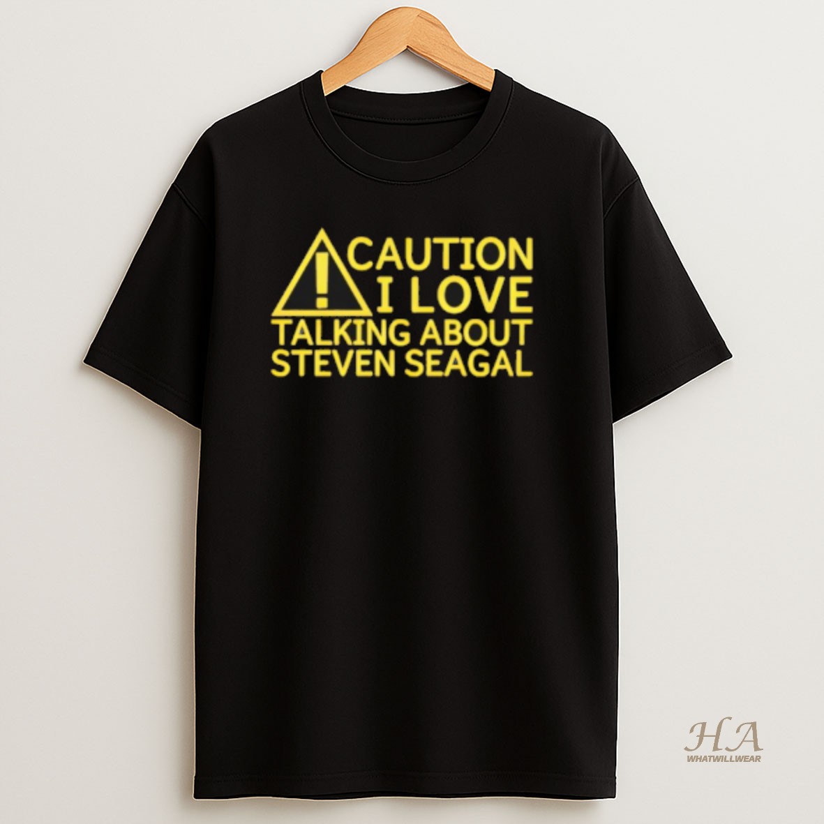 Official Caution I Love Talking About Steven Seagal T Shirt