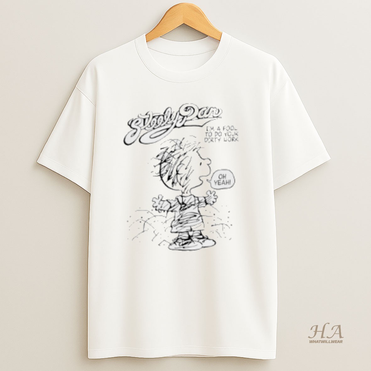 Official Charlie Brown Peanuts Steely Dan Im A Fool To Do Your Dirty Work Paint T Shirt