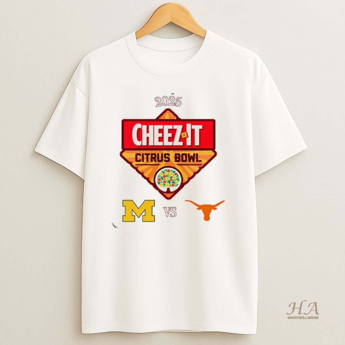 Official Cheez It Citrus Bowl 2025 Michigan Wolverines Vs Texas Longhorns Logo T Shirt