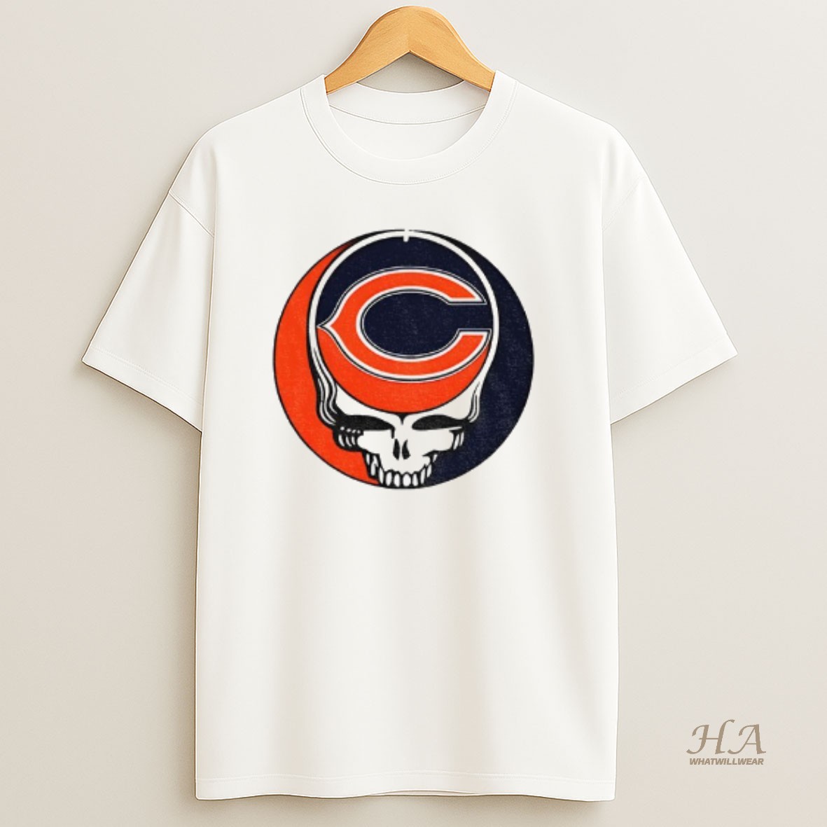Official Chicago Bears Grateful Dead Steal Your Face Skull T Shirt