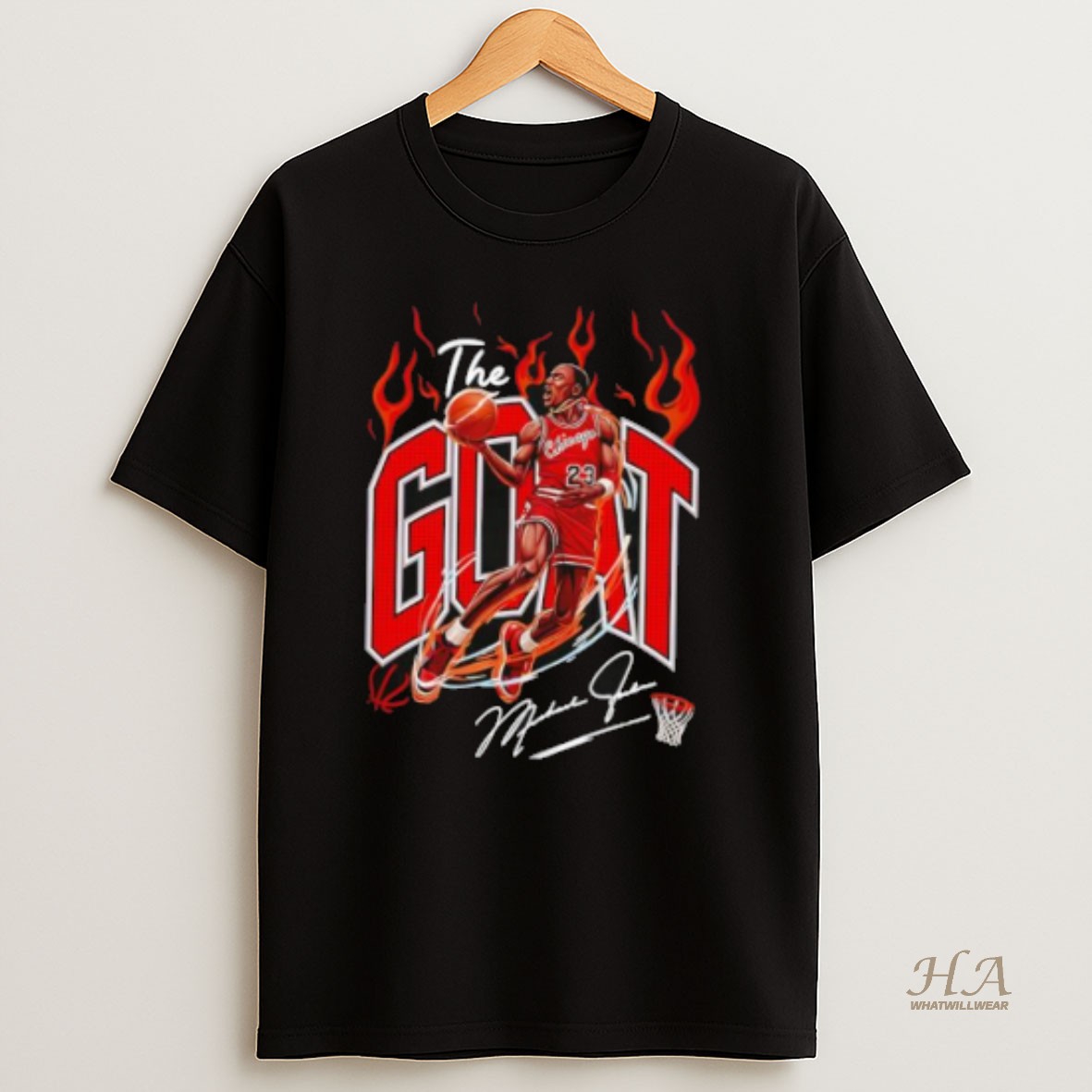 Official Chicago Bulls Michael Jordan The Goat Signature Art T Shirt