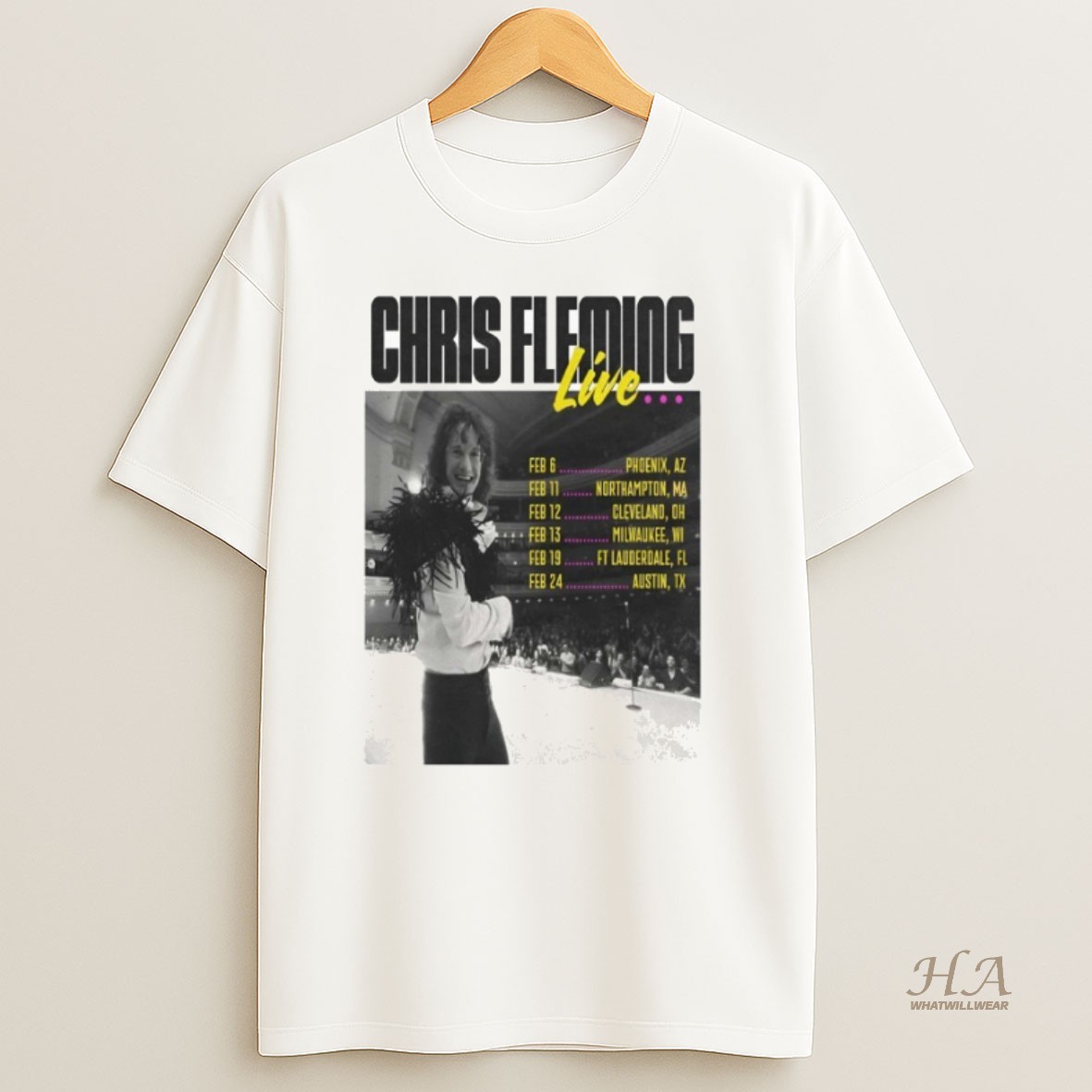 Official Chris Fleming Live Feb 2026 Tour T Shirt