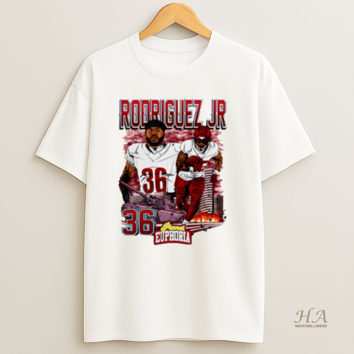 Official Chris Rodriguez Jr Washington Commanders Player Skyline Comic T Shirt
