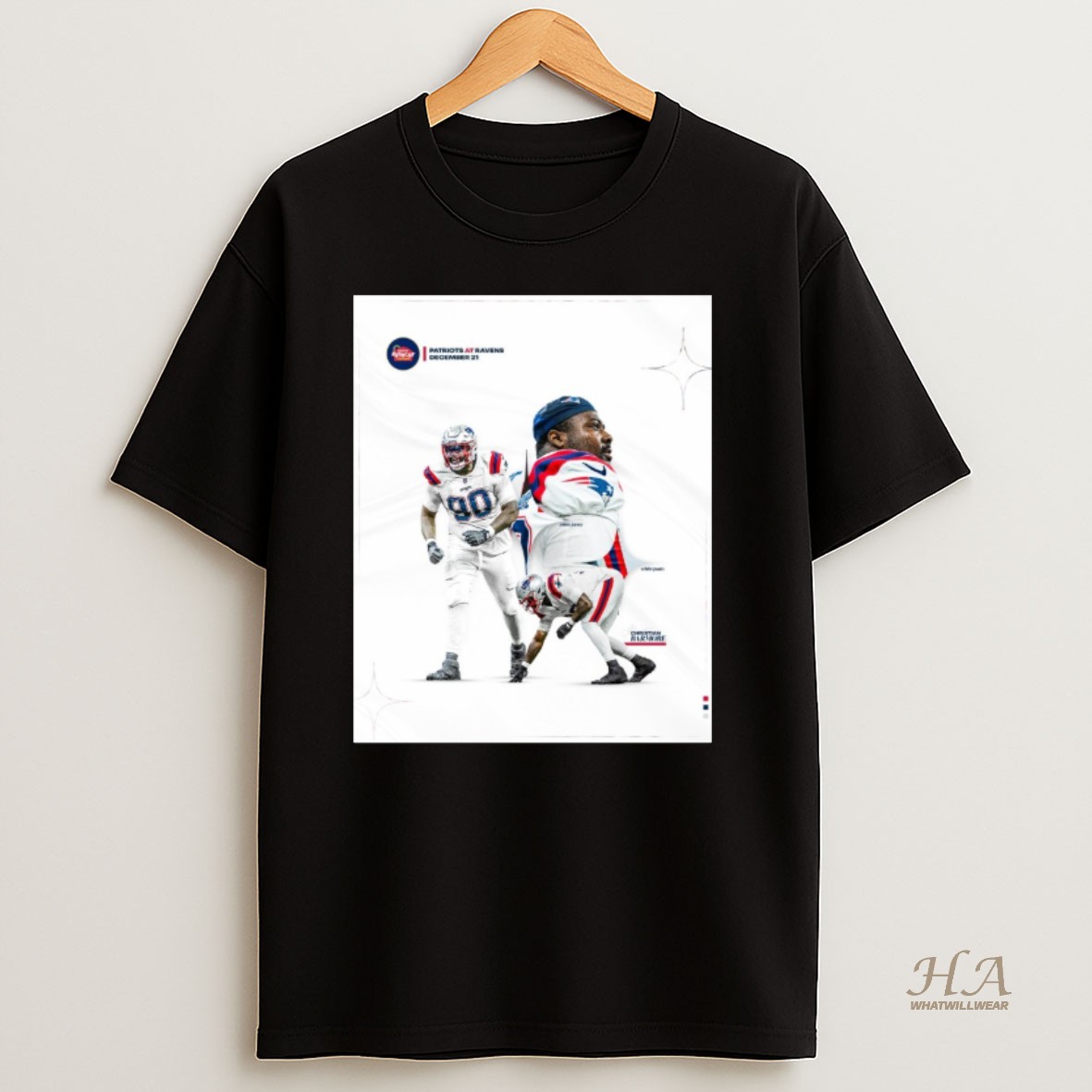 Official Christian Barmore New England Patriots At Baltimore Ravens December 21 2025 T Shirt