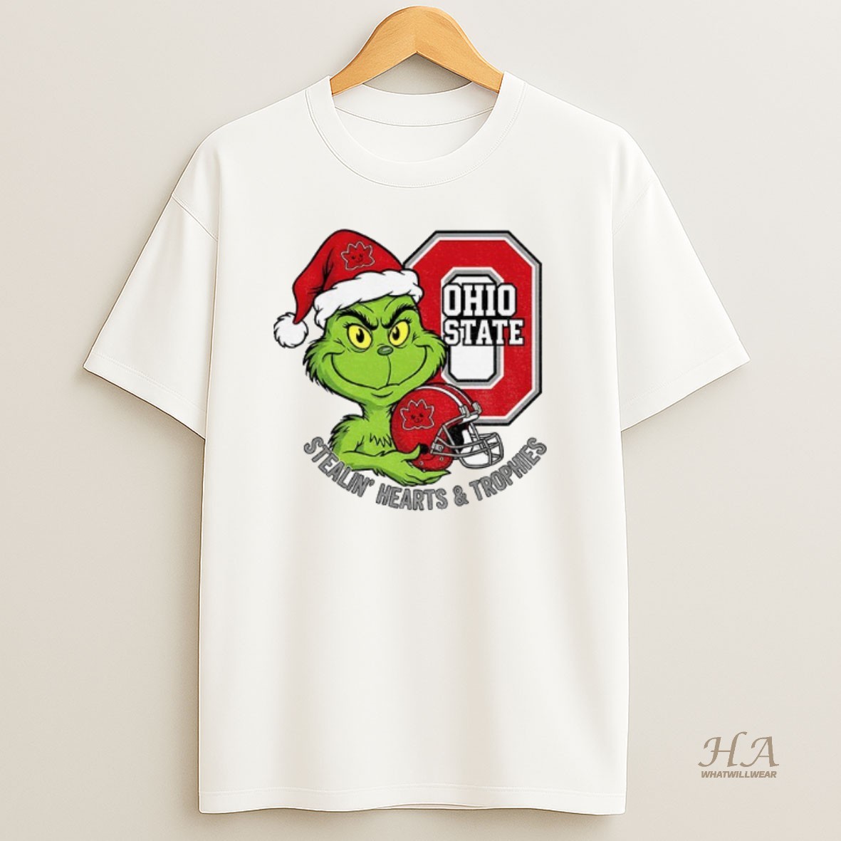 Official Christmas Grinch Inspired Ohio State Stealin Hearts Trophies Shirt