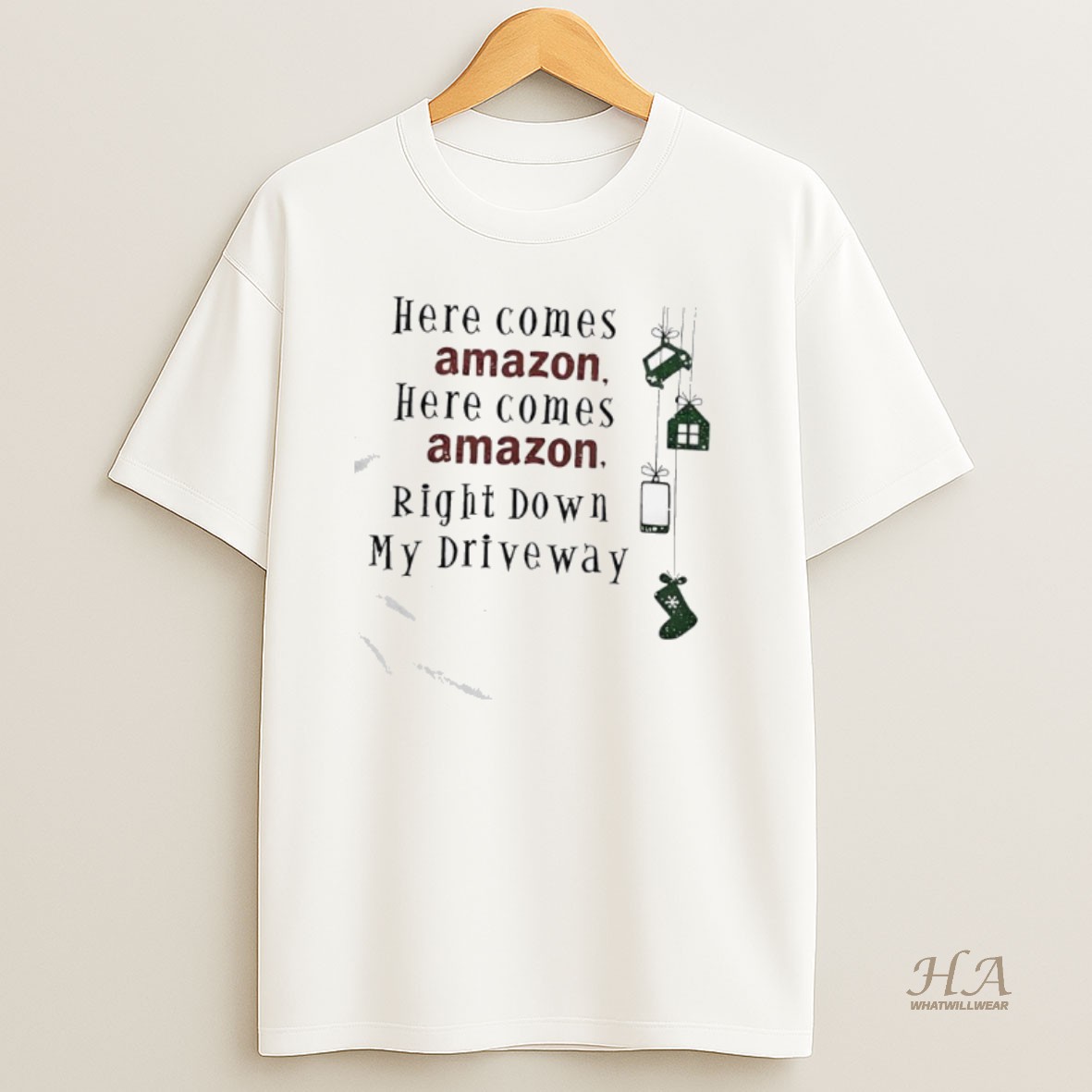 Official Christmas Here Comes Amazon Right Down My Driveway Shirt