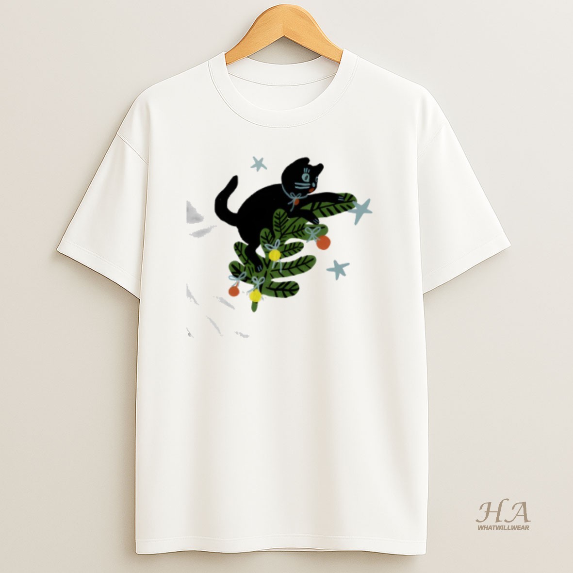 Official Christmas Tree Cat Yarrow Goods T Shirt