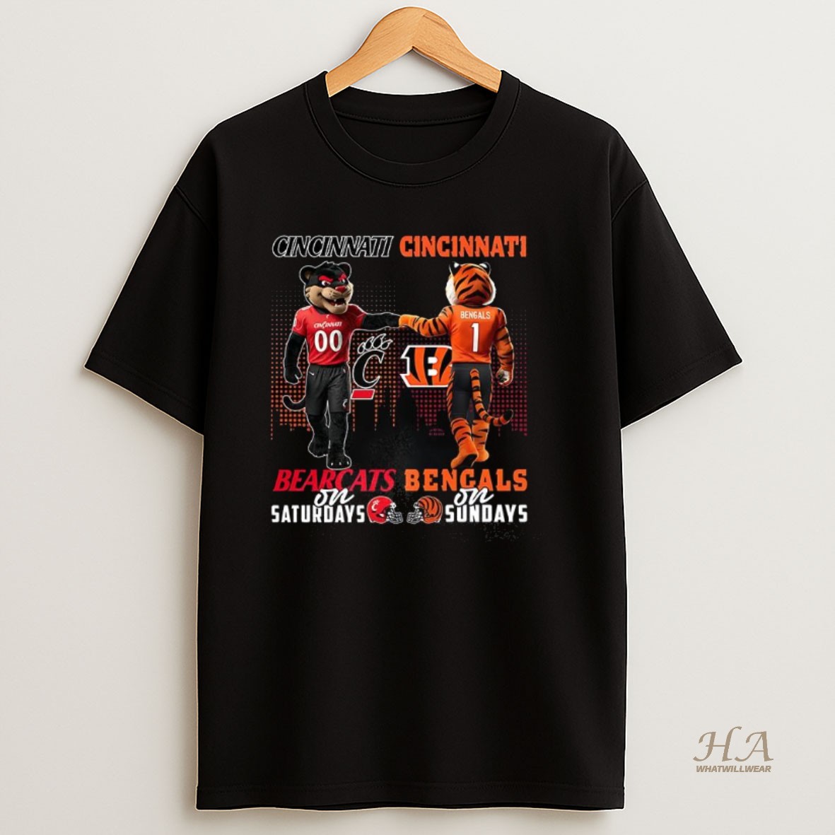 Official Cincinnati Bearcats On Saturdays Vs Cincinnati Bengals On Sundays Mascot Shirt