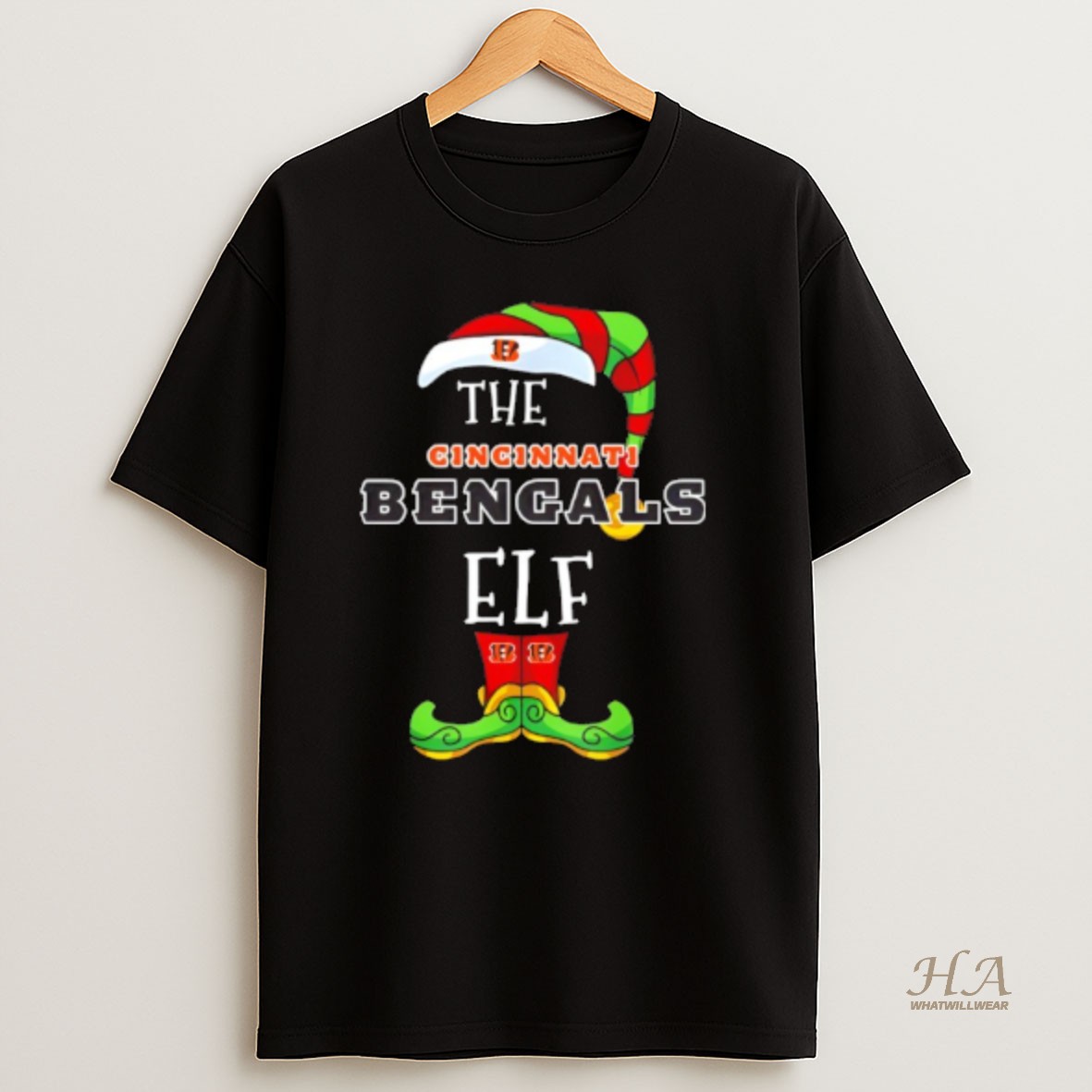 Official Cincinnati Bengals Christmas Elf T Shirt