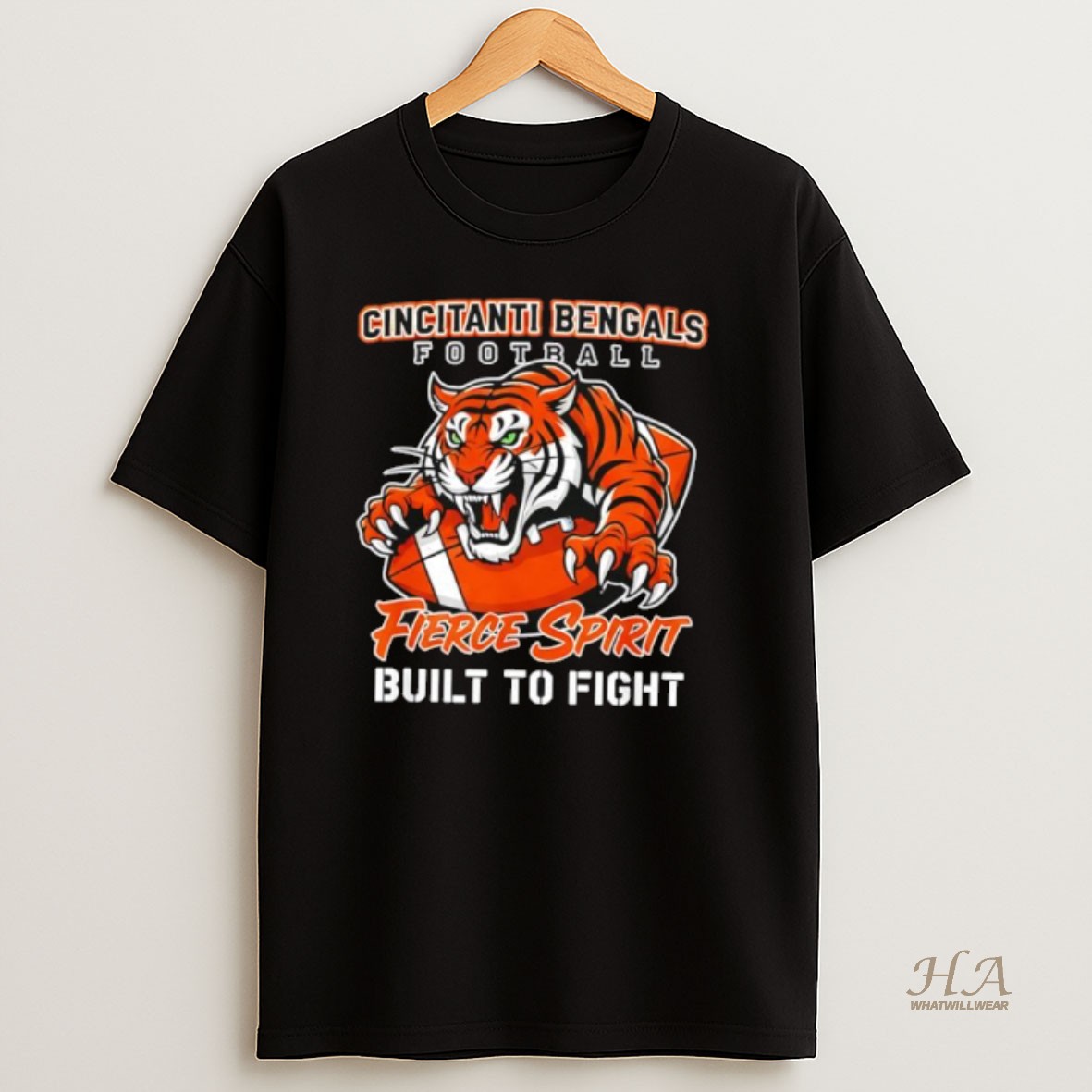 Official Cincinnati Bengals Football Fierce Spirit Built To Fight T Shirt