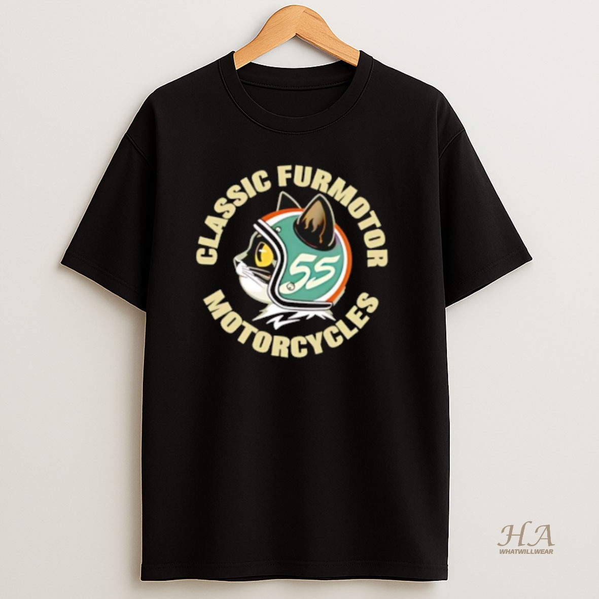 Official Classic Furmotor Motorcycles Helmet Cat T Shirt