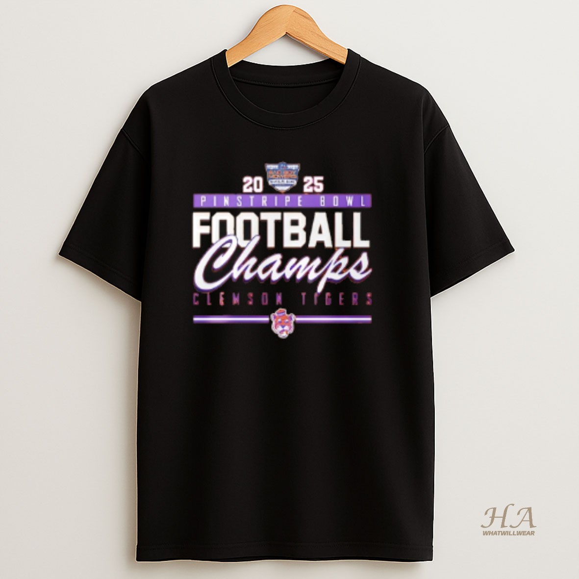 Official Clemson Tigers Pinstripe Bowl Champions 2025 T Shirt