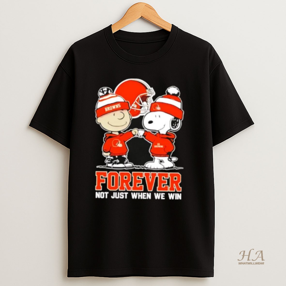 Official Cleveland Browns Charlie Brown And Snoopy Forever Not Just When We Win T Shirt
