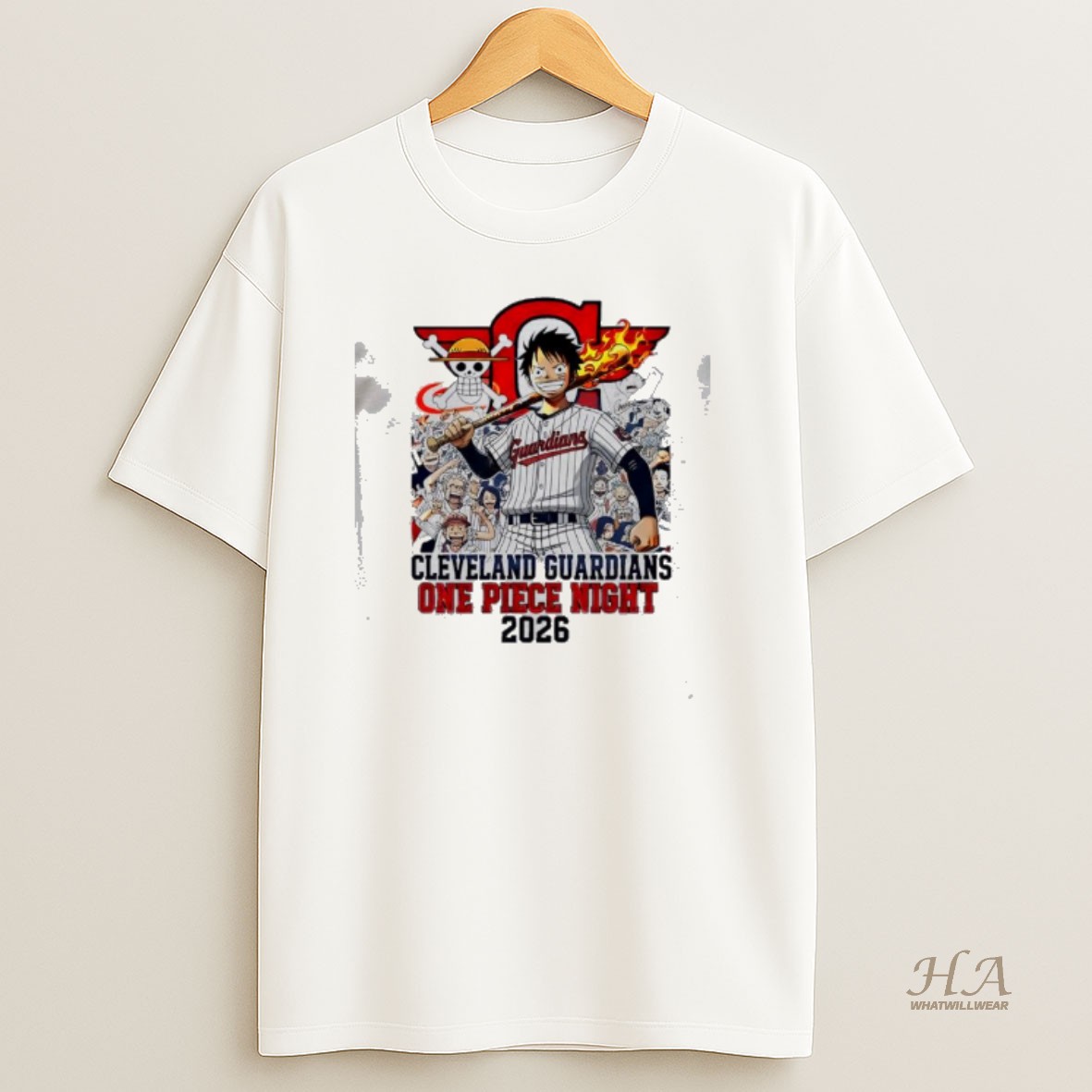 Official Cleveland Guardians One Piece Night 2026 Luffy T Shirt
