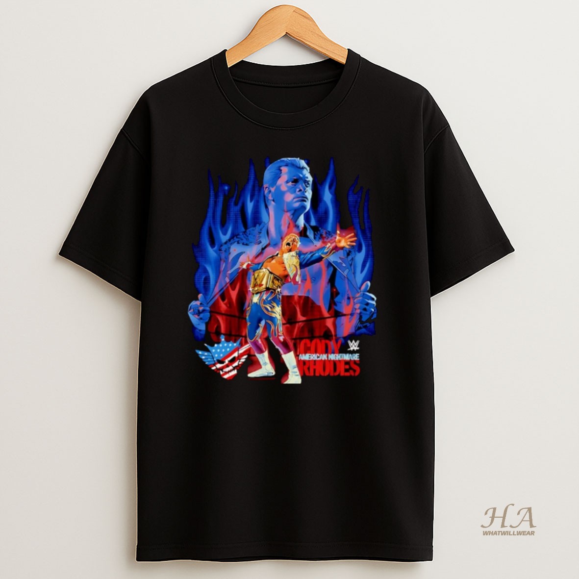 Official Cody Rhodes Flames Wwe Graphic Christmas T Shirt
