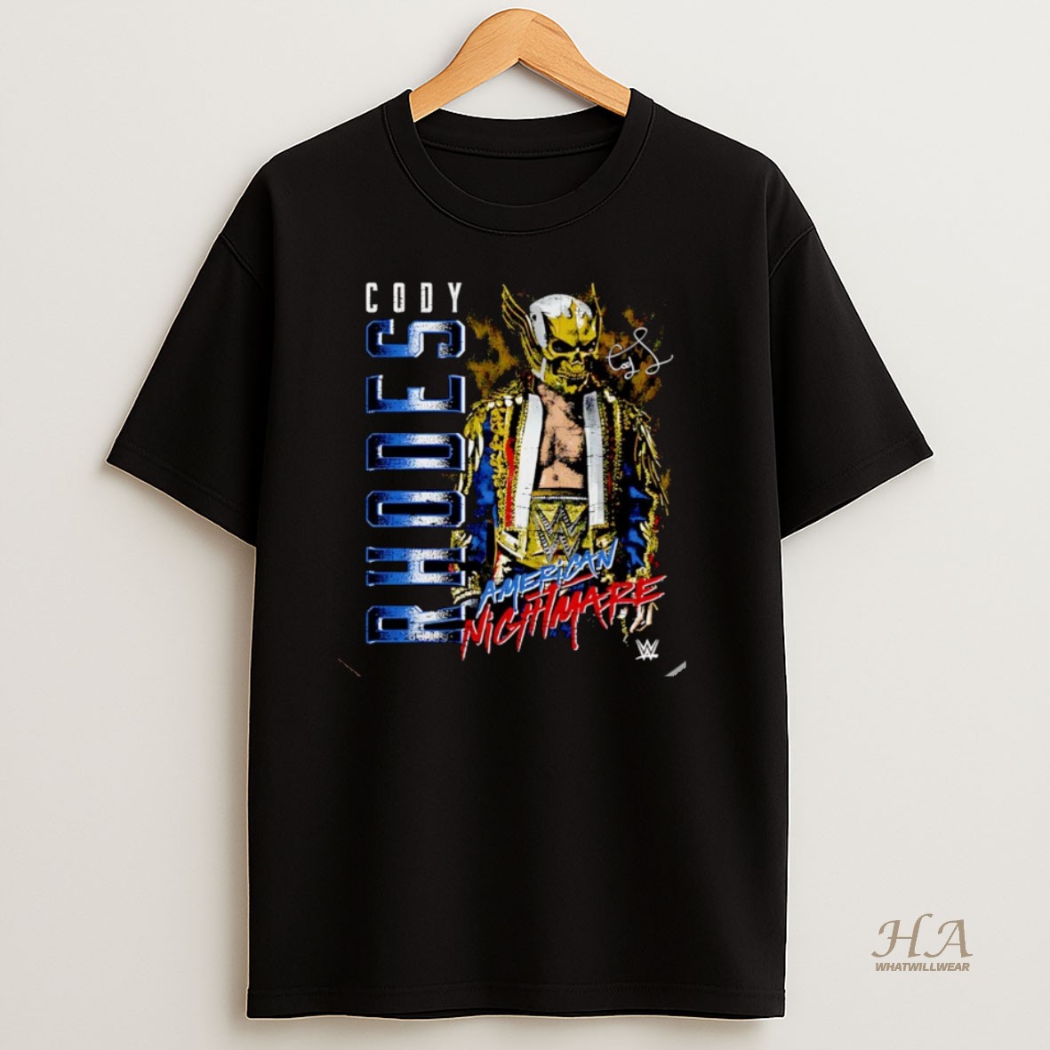 Official Cody Rhodes Skull Mask Wwe Vintage Christmas T Shirt