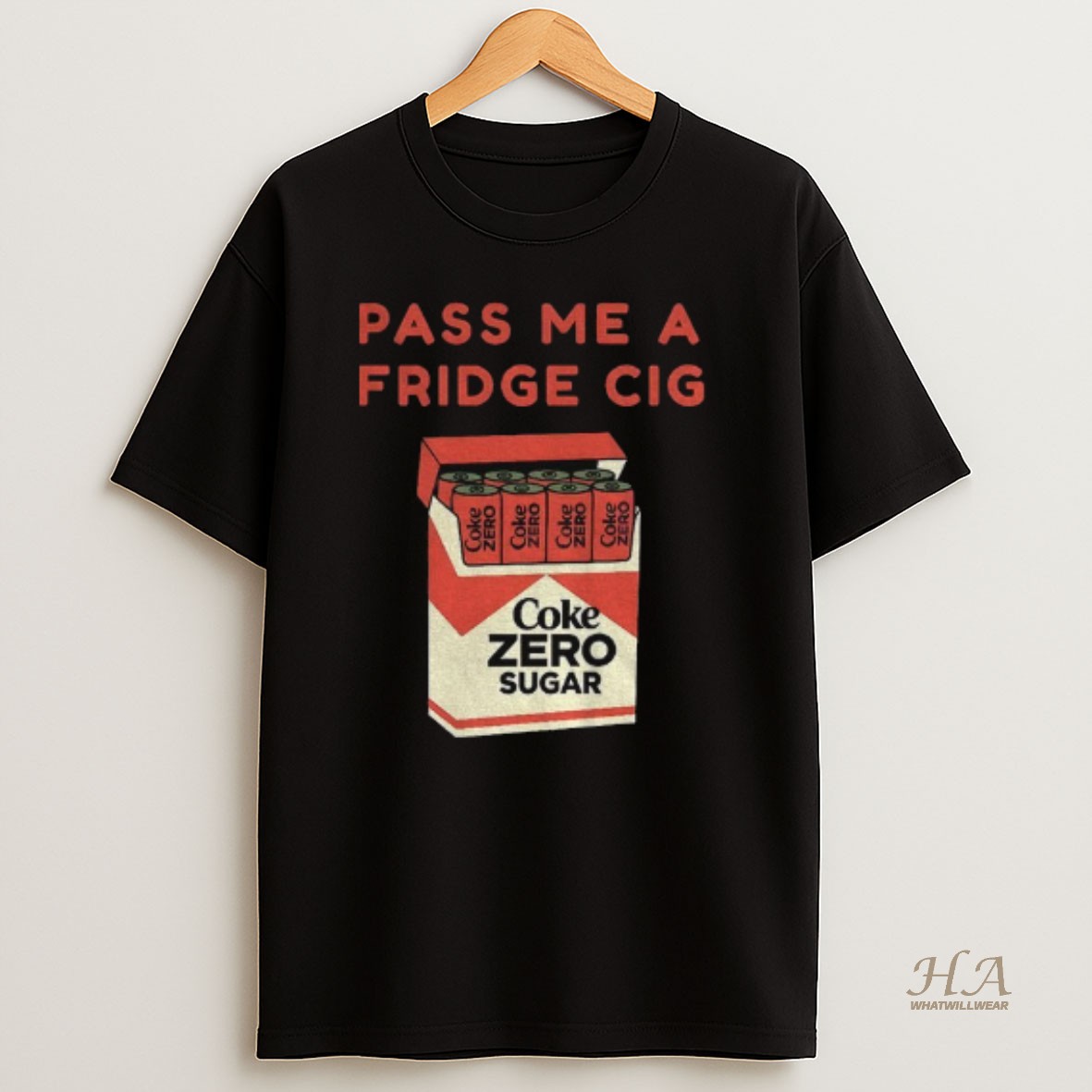 Official Coke Zero Sugar Pass Me A Fridge Cig T Shirt
