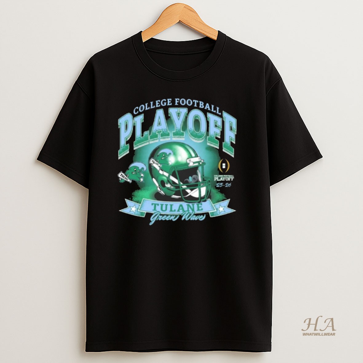 Official College Football Playoff 25 26 Tulane Green Wave Helmet T Shirt