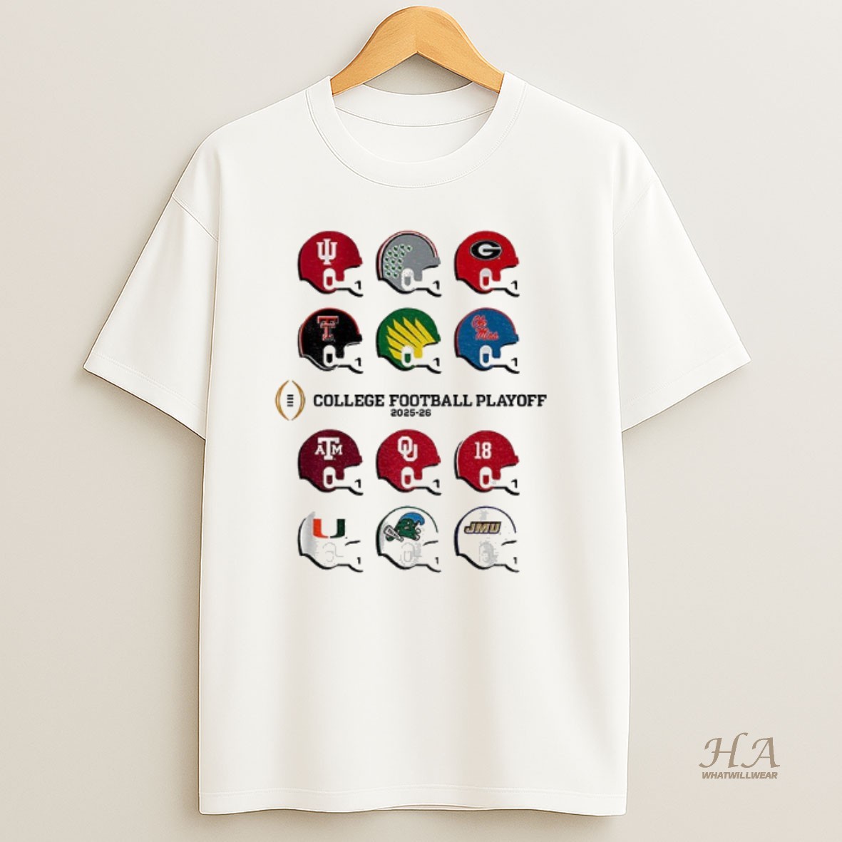 Official College Football Playoff Cfp Toy Team Helmets 2025 Cfp Field Logo Shirt