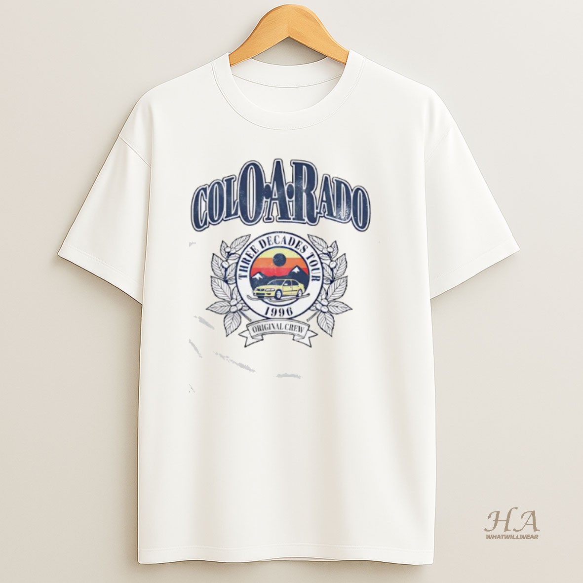 Official Coloarado Three Decades Tour 1996 Crew Vintage Car Shirt