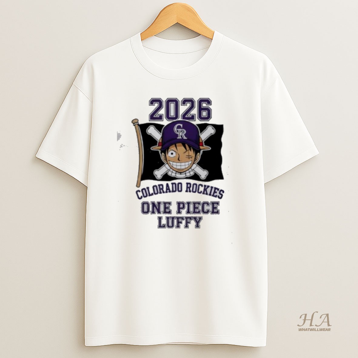 Official Colorado Rockies One Piece 2026 Luffy T Shirt