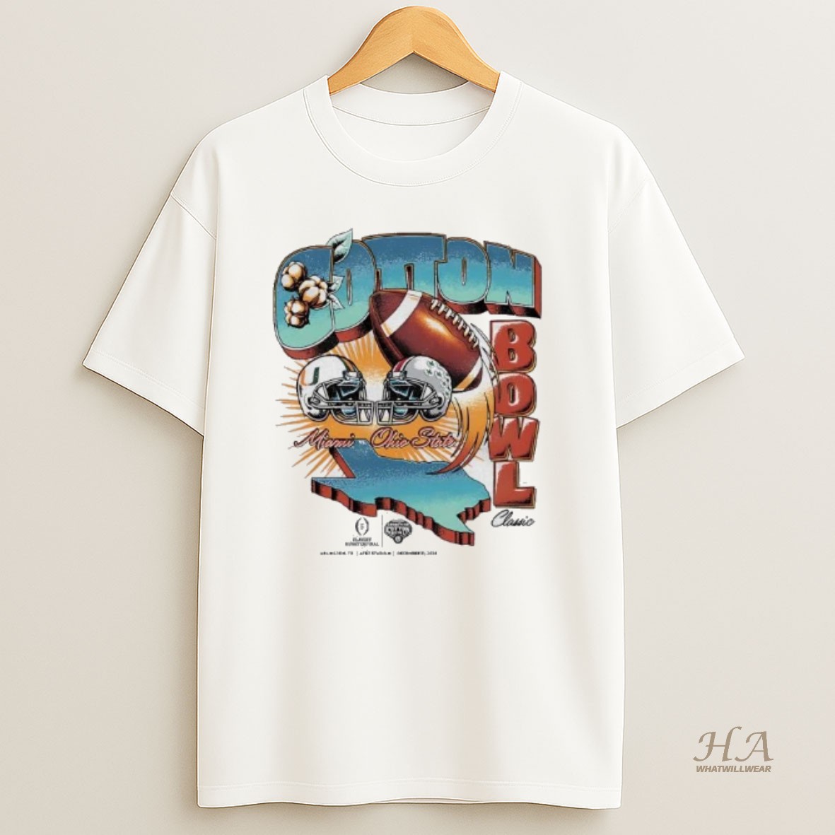 Official Cotton Bowl Classic 2026 Miami Hurricanes Vs Ohio State Buckeyes Matchup T Shirt